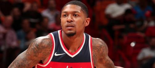 Bradley Beal led the Wizards to a win in London against the NY Knicks on Thursday (Jan. 17). [Image via ESPN/YouTube screencap]
