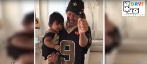 Today's Hoda Kotb is savoring daughter Haley Joy's toddler determination and Saints' devotion.[Image source:US Femail-YouTube]