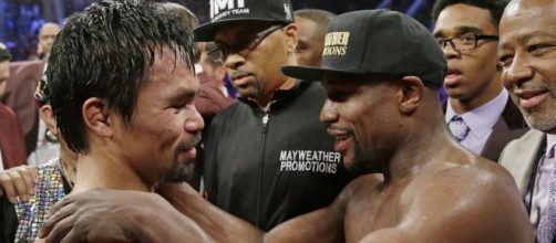 Manny Pacquiao e Floyd Maywather dopo il combattimento del 2 maggio 2015