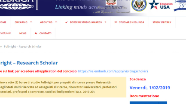 Borse di studio in Usa, scadenza bando 01/02/2019