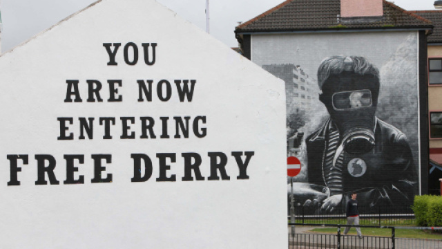 Scritta emblematica nella citt&agrave; di Derry (Irlanda del Nord).