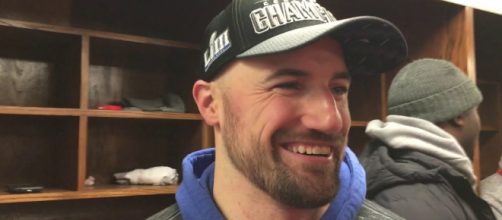 Former Nebraska football player Rex Burkhead was all smiles after Sunday's big performance. [Image via NFL/YouTube]