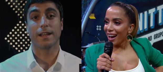 Cantora Anitta com Thiago. (Foto: Altas Horas/ montagem: Diário Online) Cantora Anitta com Thiago. (Foto: Altas Horas/ montagem: Diário Online)
