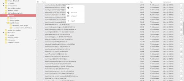 Lista dei dati diffusi all'interno del Web che contengono combo di email e password, sono più di 12,000 file separati dal peso di oltre 87GB Lista dei dati diffusi all'interno del Web che contengono combo di email e password, sono più di 12,000 file separati dal peso di oltre 87GB