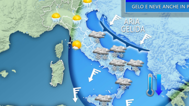 Previsioni meteo: settimana di freddo da Nord a Sud, fiocchi di neve a bassa quota