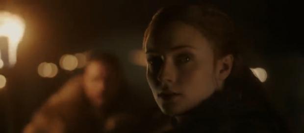 Sophie Turner (Sansa Stark) has shared the ending to 'Game of Thrones' with friends. - Image credit - 'Game of Thrones' YouTube Sophie Turner (Sansa Stark) has shared the ending to 'Game of Thrones' with friends. - Image credit - 'Game of Thrones' YouTube
