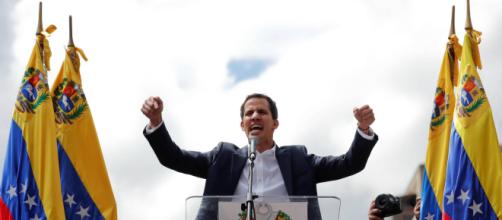 Juan Guaidó, este miércoles en Caracas. CARLOS GARCIA RAWLINS (REUTERS)