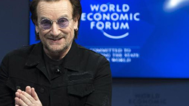 Bono degli U2 a Davos, per il Forum sull'economia mondiale