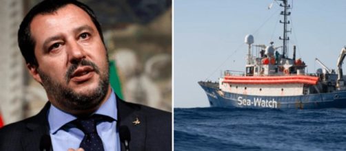 Il ministro Matteo Salvini e la nave Sea Watch
