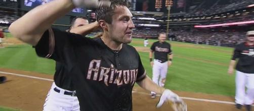 AJ Pollock is signed by the L.A. Dodgers. [Image Credit: MLB/YouTube screencap)