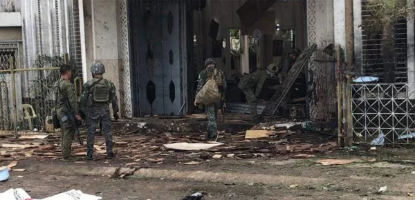 Aftermath of the church bombing in Southern Philippines - Image credit-staronline/youtube.com