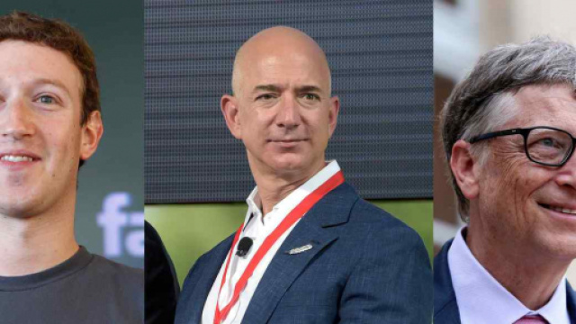Mark Zuckerberg, Jeff Bezos e Bill Gates