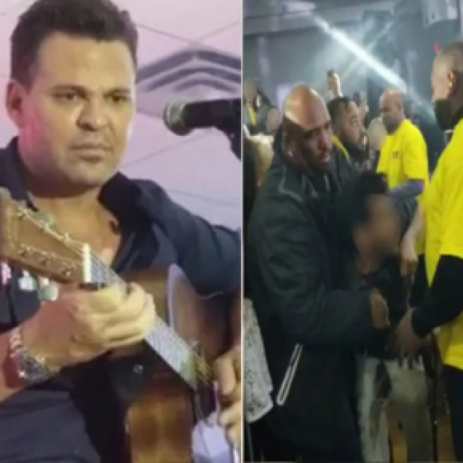 Eduardo Costa em show nos EUA (Reprodução Globo)