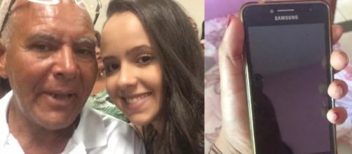Filha encontra celular do pai em Brumadinho (Reprodução - Arquivo pessoal de Giselle / G1)