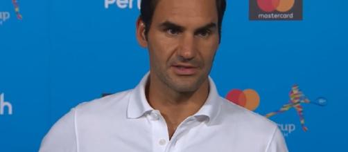 Roger Federer plays at the Hopman Cup in Perth, Australia. Photo: screencap via Hopman Cup/ YouTube