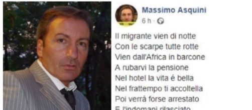 La filastrocca sui migranti postata dall'assessore Massimo Asquini - via Huffington Post