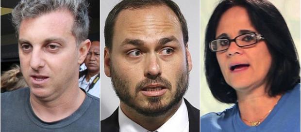 Carlos Bolsonaro provocou Huck (reprodução TV Globo / Câmara dos Vereadores RJ / Rede Super) Carlos Bolsonaro provocou Huck (reprodução TV Globo / Câmara dos Vereadores RJ / Rede Super)