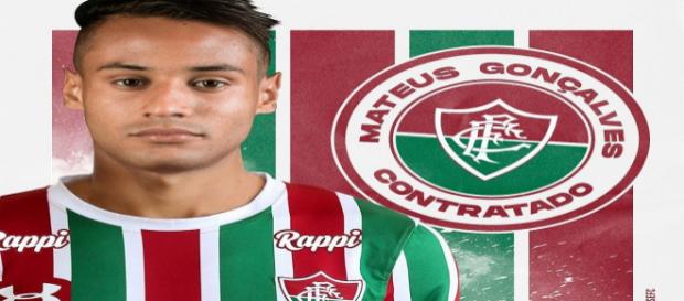 Matheus Gonçalves, novo atacante do Fluminense (Foto: Twitter Oficial do FFC) Matheus Gonçalves, novo atacante do Fluminense (Foto: Twitter Oficial do FFC)