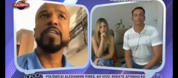 Alexandre Pires se revolta com jornalista Leo Dias - Foto/Reprodução/SBT Alexandre Pires se revolta com jornalista Leo Dias - Foto/Reprodução/SBT