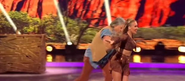 Mark Little slips up in his first 'Dancing On Ice' performance (Image Credit: Dancing On Ice/ ITV YouTube.com) Mark Little slips up in his first 'Dancing On Ice' performance (Image Credit: Dancing On Ice/ ITV YouTube.com)