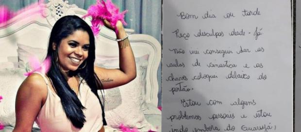 Mulher deixou um bilhete na academia (Crédito: arquivo pessoal). Mulher deixou um bilhete na academia (Crédito: arquivo pessoal).