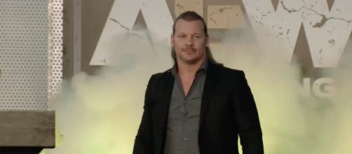 Chris Jericho at the All Elite Wrestling fan rally on Tuesday (Jan. 8). - [Being the Elite / YouTube screencap]
