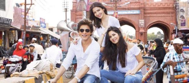 The film stars SRK, Anushka Sharma and Katrina Kaif in the lead roles. (Image via Red Chilli Ent/Twitter) The film stars SRK, Anushka Sharma and Katrina Kaif in the lead roles. (Image via Red Chilli Ent/Twitter)