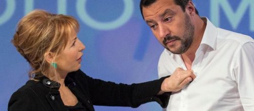 La giornalista Lilli Gruber e Matteo Salvini