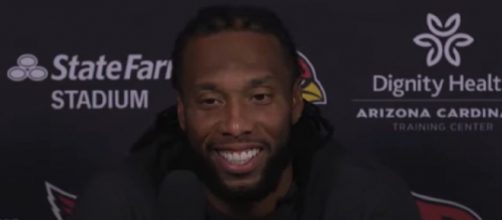 The Cardinals are unlikely to trade Fitzgerald, who's been with the team since 2004. [Image Source: Arizona Cardinals/YouTube]