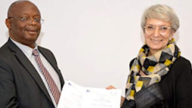 Webber Ndoro, direttore generale dell'Iccrom, con Carla Di Francesco, commissario straordinario della FSBAC