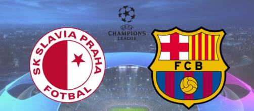 Slavia Praga x Barcelona terá transmissão ao vivo e exclusiva na internet. (Fotomontagem)