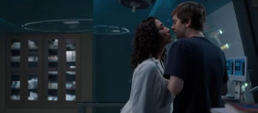 Shaun (Freddie Highmore) gets more than a kiss from Carly before surgery on "The Good Doctor." [Image source: ABC-YouTube]