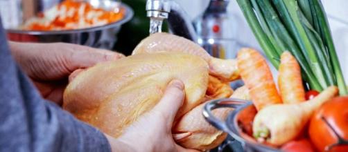 Lavar o frango antes de cozinhar pode colocar a saúde em risco. (Arquivo Blasting News)