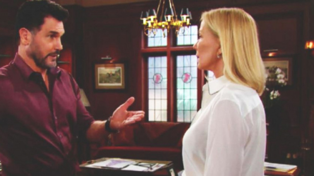 Beautiful anticipazioni Usa: Brooke confessa a Bill di aver spinto Thomas giù dalla scogliera