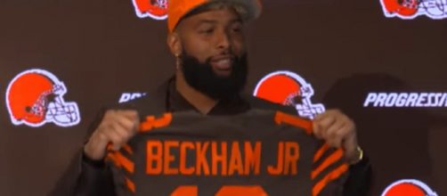 The Browns acquired Beckham via an off-season trade with the Giants. [Image Source: Cleveland Browns/YouTube]