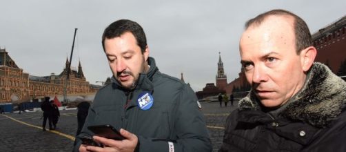 Matteo Salvini e Gianluca Savoini a Mosca