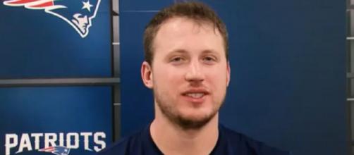 The Patriots are interested in a reunion with offensive tackle Nate Solder. [Image Source: New England Patriots/YouTube]