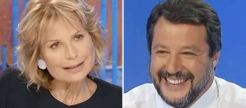 La giornalista Lilli Gruber e Matteo Salvini