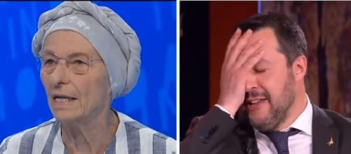 Emma Bonino e Matteo Salvini, spesso di opinioni contrarie.