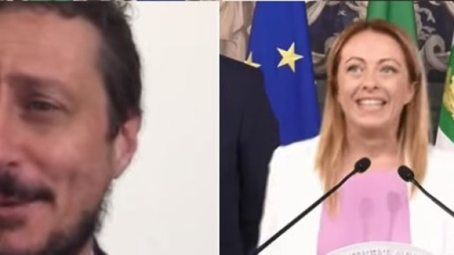 Luca Bizzarri e Gorgia Meloni.