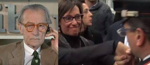 Vittorio Feltri ed il baciamano ad Ilaria Cucchi del Carabiniere (Ph. YouTube).