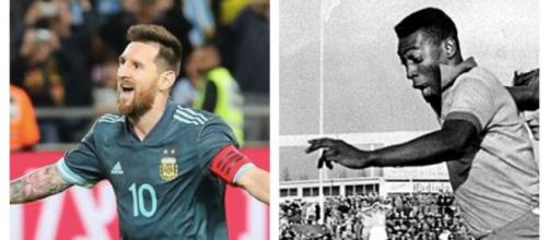 Messi et Pelé, deux des plus grands joueurs de l'Amérique du Sud. Credit: Instagrama/faseleccion/