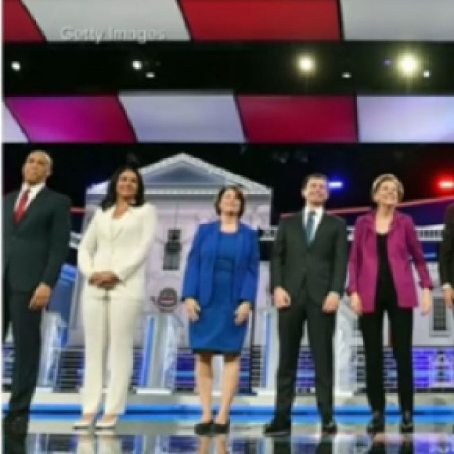 Highlights from the 5th Democratic presidential debate. [Image source/ABC News YouTube video]