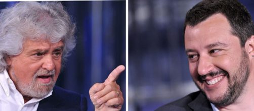 Beppe Grillo del Movimento Cinque Stelle e Matteo Salvini della Lega.