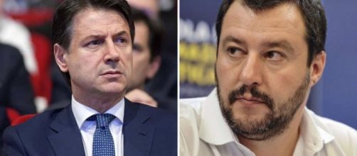 Il premier Conte e l'ex vicepremier Salvini.