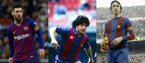 Messi, Maradona e Cruyff: 3 tra i più grandi calciatori di ogni epoca con la stessa maglia, la blaugrana del Barcellona