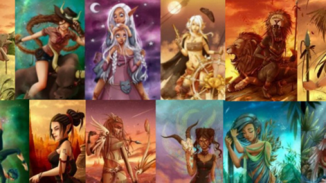 Una rappresentazione dei dodici segni dello zodiaco