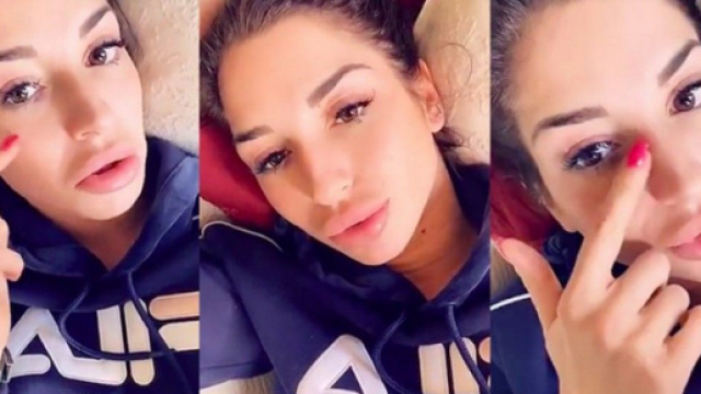 Liam Di Benedetto aux urgences, un homme qu'elle connait très bien l'a frappée au visage. ®Snapchat : Liam Di Benedetto.