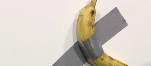 A banana taped on the wall sold for $120,000. Credit: Screencap/CBS News
