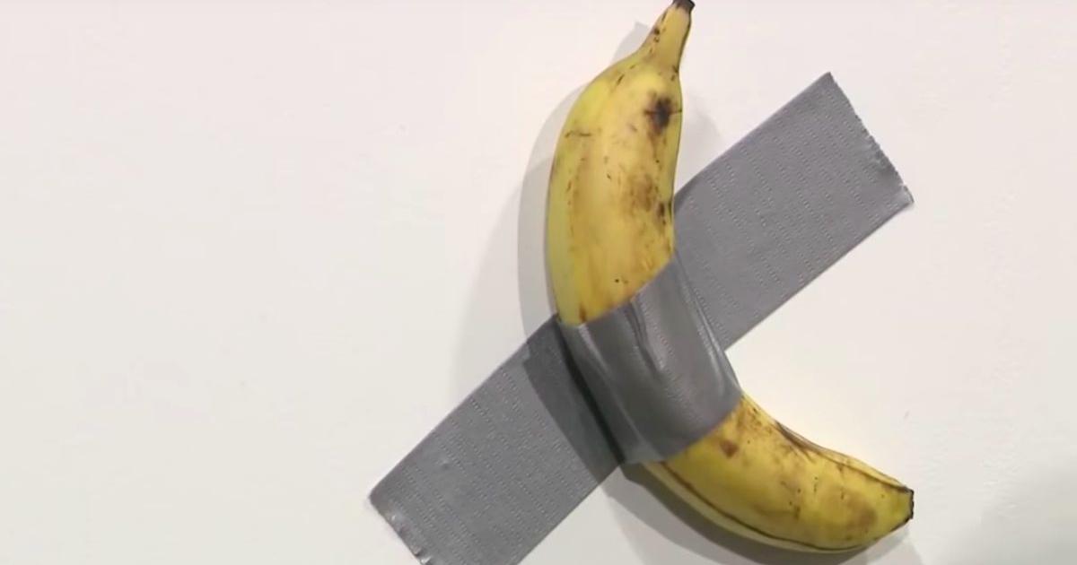 A banana ducttaped to a wall, at Miami's Art Basel, mocks the art world